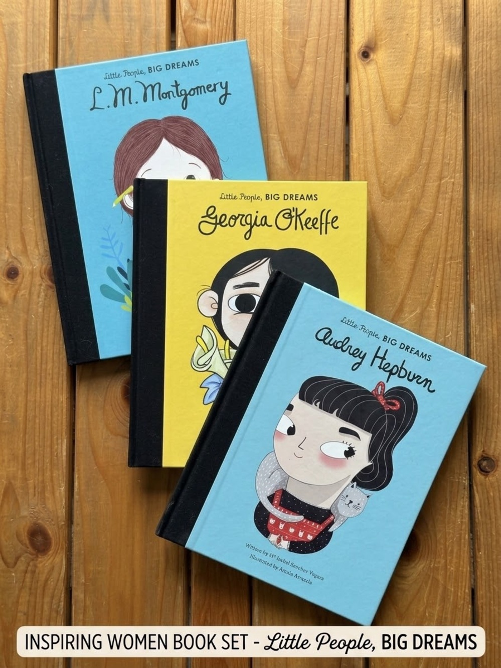 Set of 3 Little People, BIG DREAMS Hardcover Books Montgomery, O'Keeffe, Hepburn